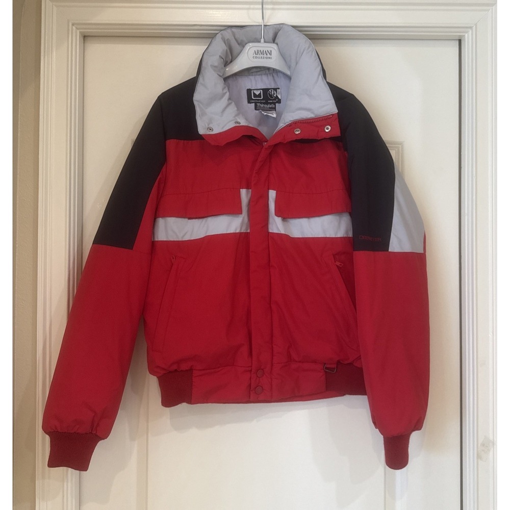 VTG Obermeyer Men's Red Colorblock Pockets Ski Snowboarding Winter Jacket Sz M‎